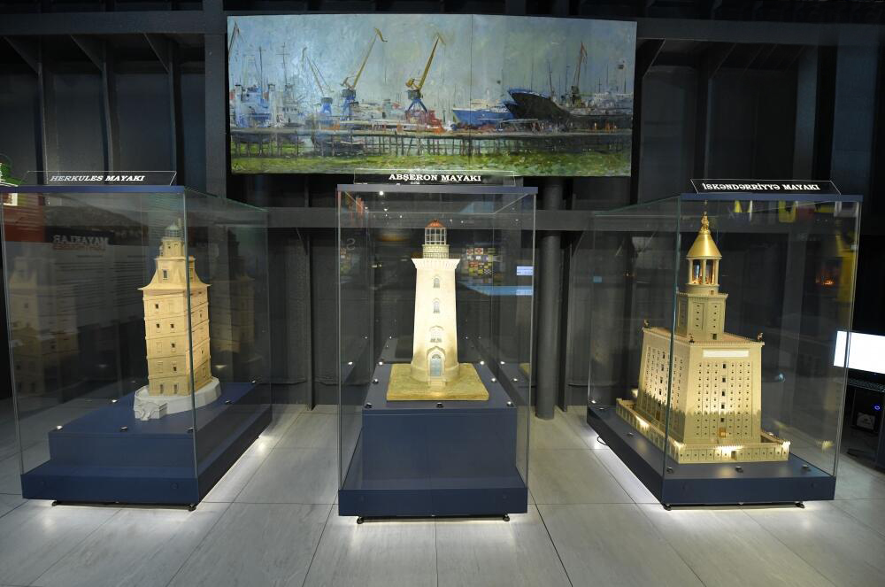 Oil tanker museum-Surakhani ship-museum Frameless Freestanding Display Case