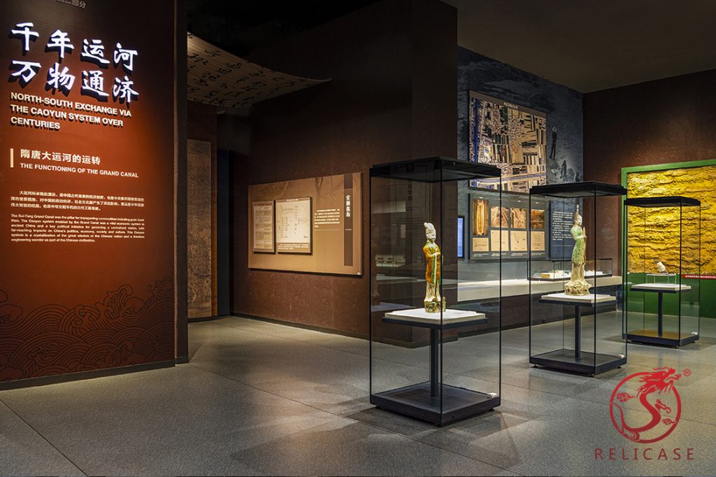 Sui-Tang Dynasties Grand Canal Cultural Museum display cases